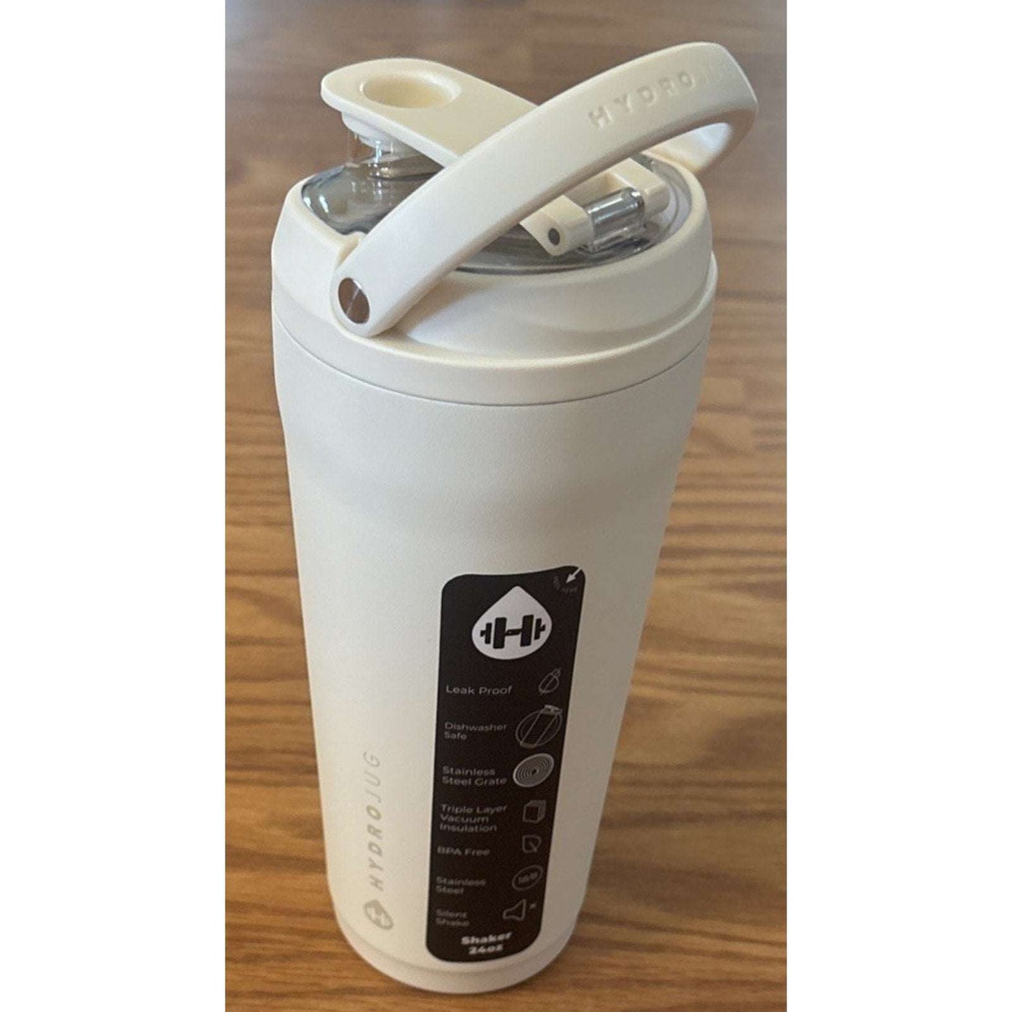 NEW HydroJug 24oz Shaker in Cream Insulated, Leakproof, Stainless Steel