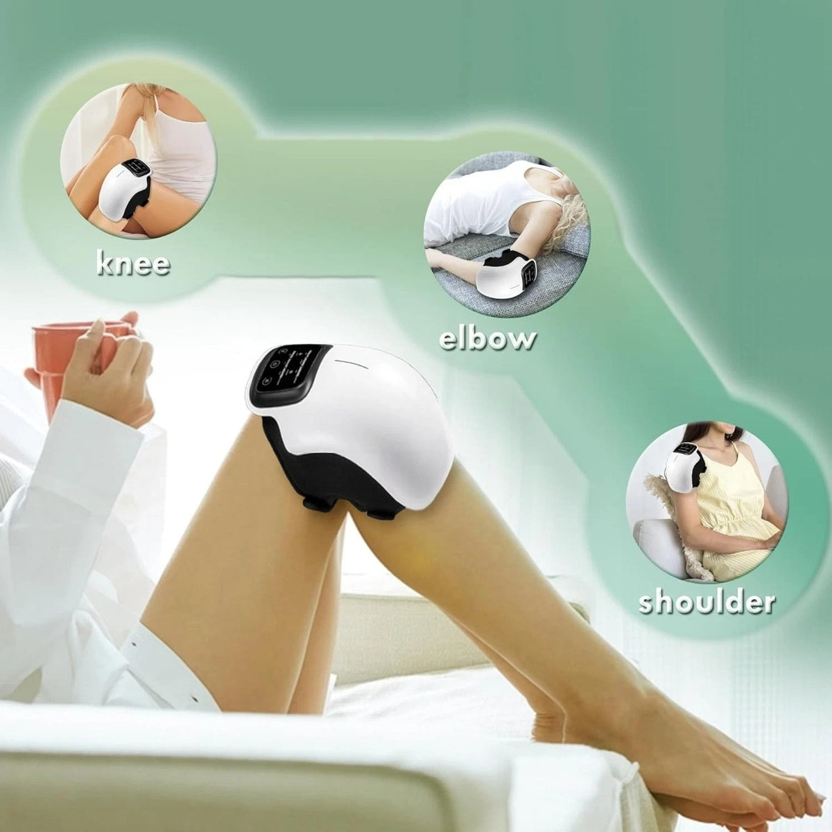 Cordless Knee Massager w/ Heated Vibration Massage & Infrared and Laser Therapy