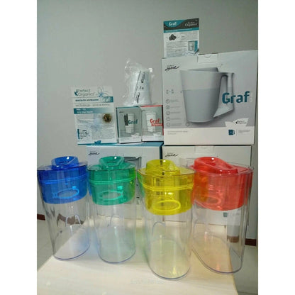 PERFECT ORGANICS GRAF Water Purifier Pitcher Complete w Filter Cartridge -Yellow