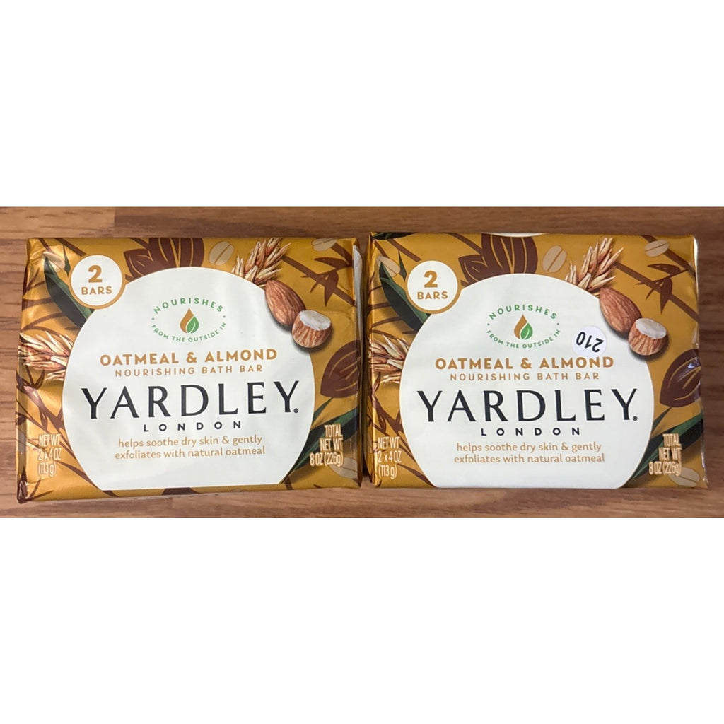 4 Pack Yardley London Oatmeal Almond Moisturizing Bath Bar Soap New 4oz Each