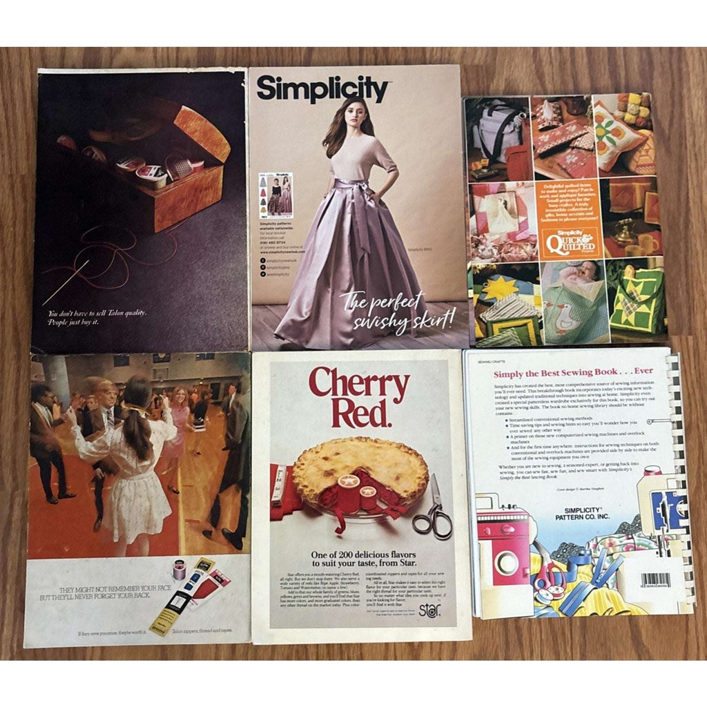 6 Vintage Simplicity Sewing Books, Quick & Quilted, Homemaker Sew Style & The Be
