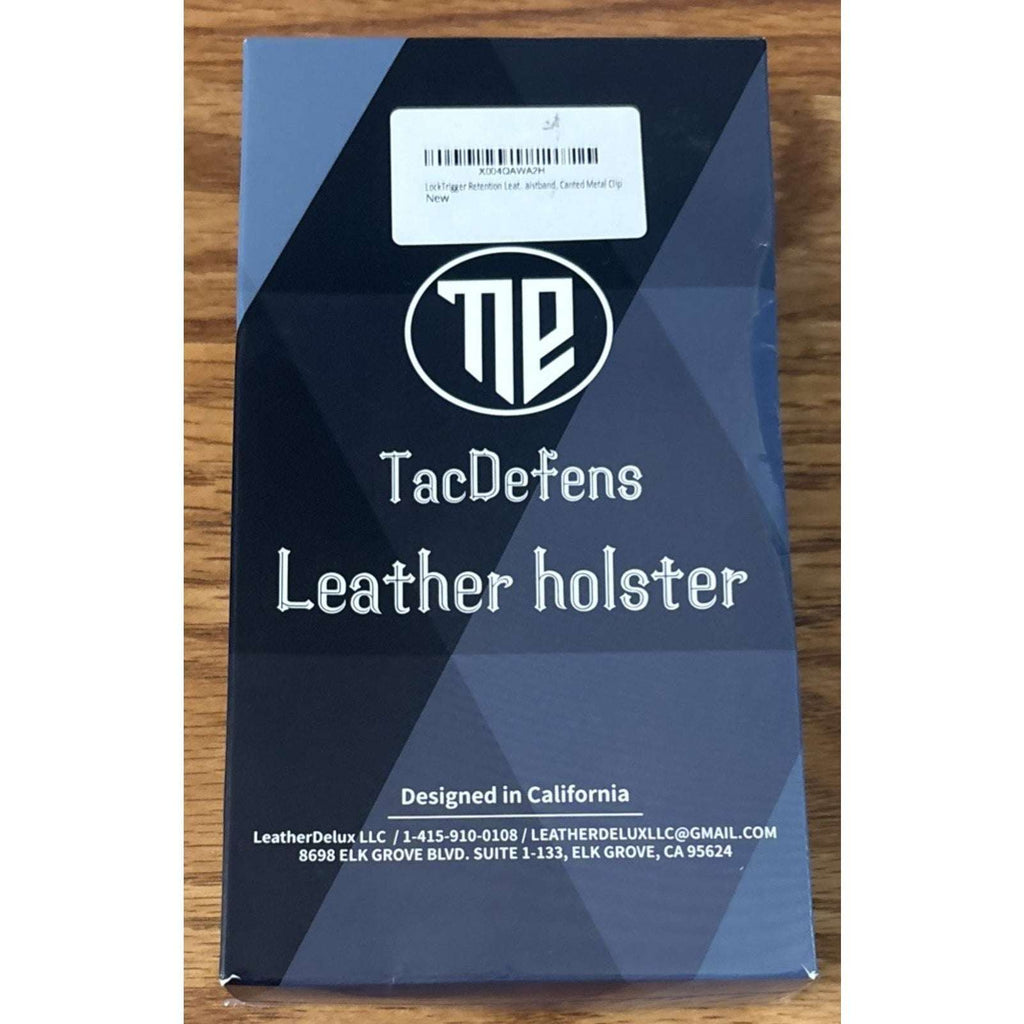 TacDefens IWB Black Leather RH Holster Glock 19 19X 23 45 TriggerBlock Retention