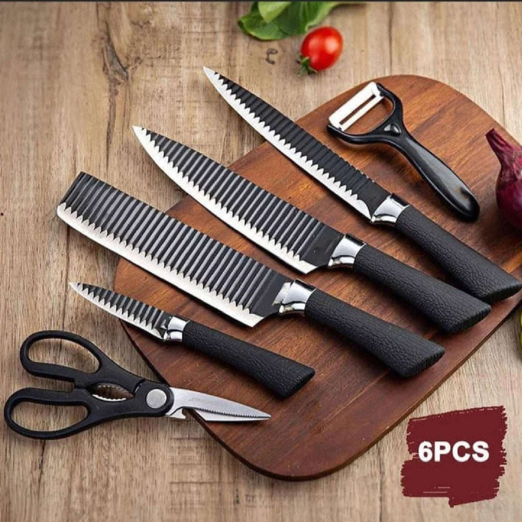 Culinary Knife Set Non Stick, Soft Touch Anti-Slip Handle 6 Piece Set ER-0238A