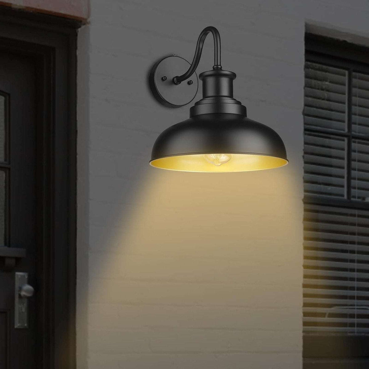 Diyel Outdoor DUSK TO DAWN Gooseneck Barn Light Wall Sconce Farmhouse Rustic