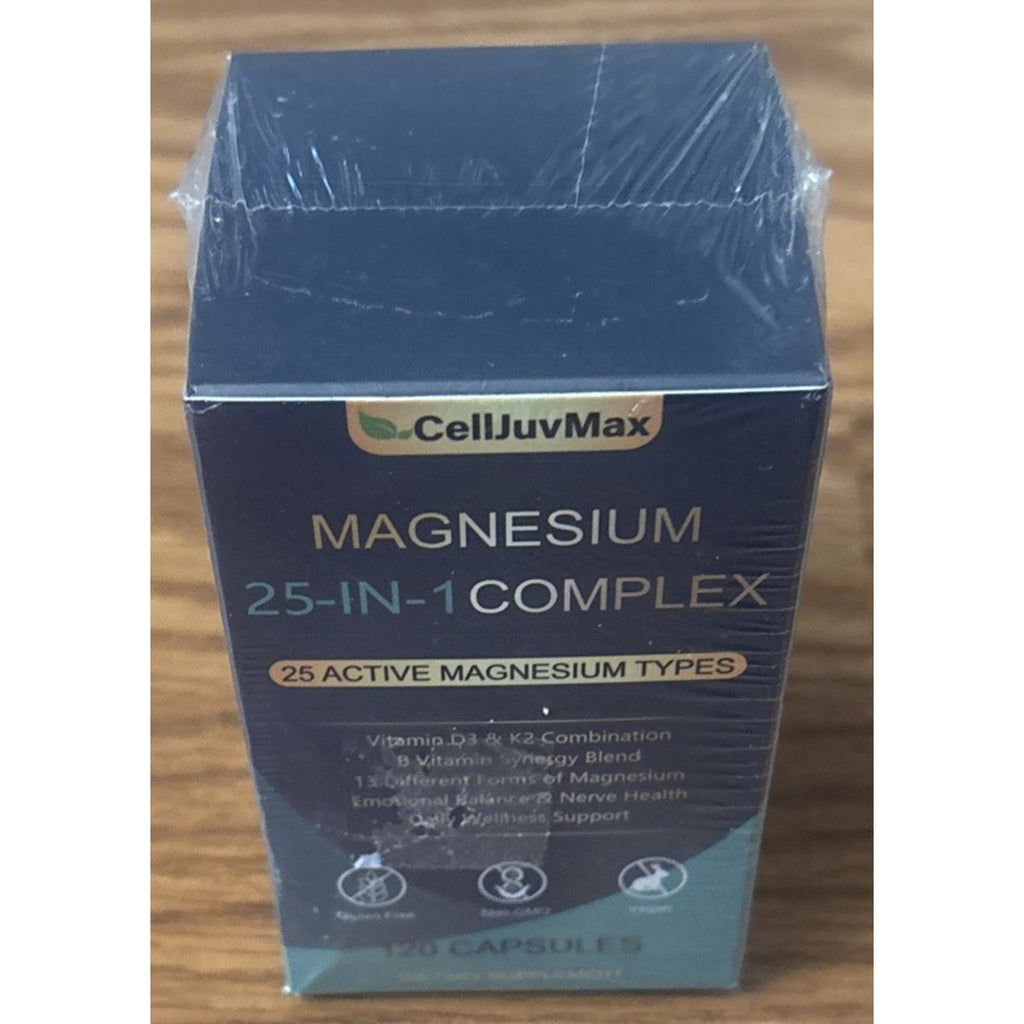 CellJuvMax Magnesium 25 in 1 Complex - 120 Capsules Energy Mood Muscle Support