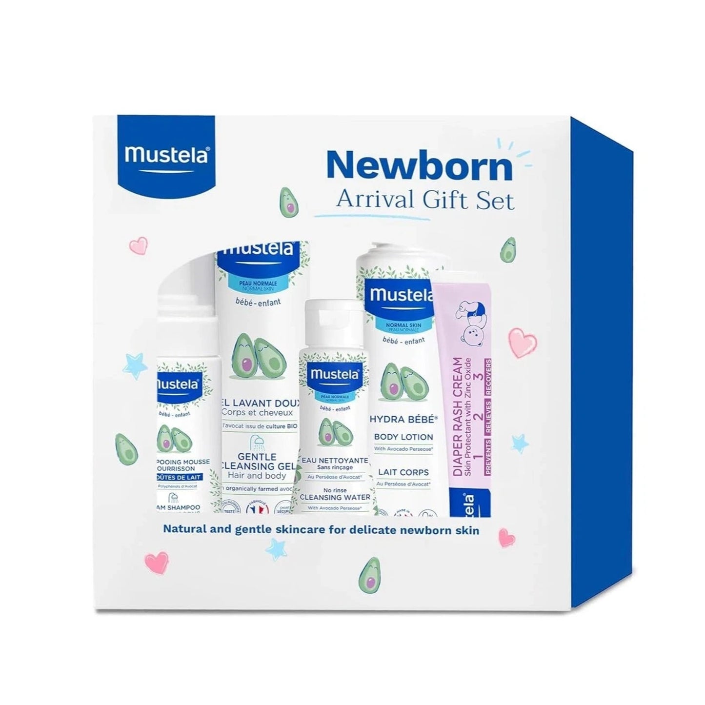 Mustela Newborn Arrival Gift Set Baby Skincare & Bath Essentials 5Pcs FULL SIZE