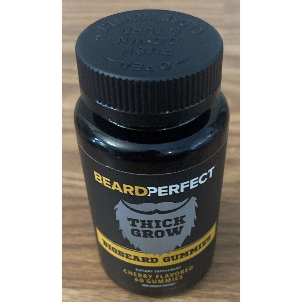 BeardPerfect THICKGROW BIGBEARD Gummies 60 Cherry w/ Biotin Vitamin B12 C D Zinc