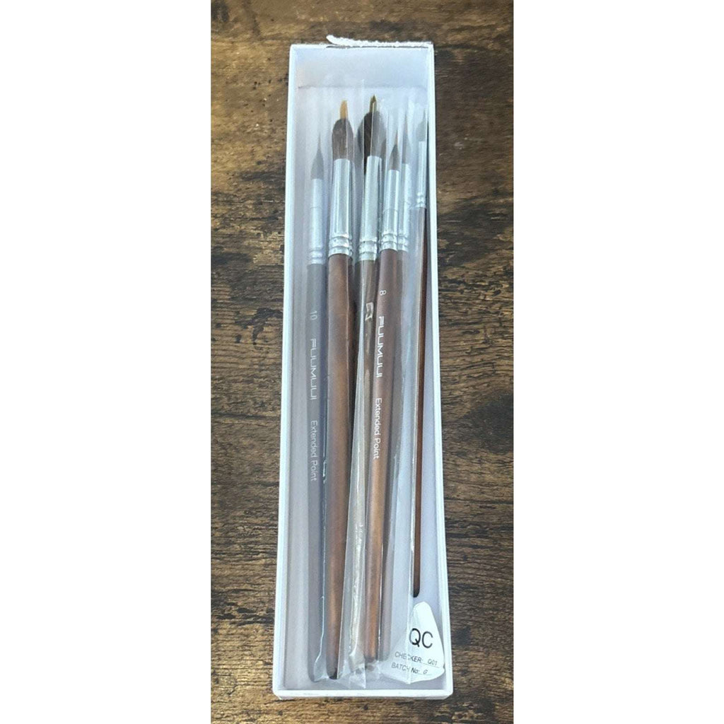 Fuumuui 6Pc Needle Point Brushes Professional Watercolor Brush Set