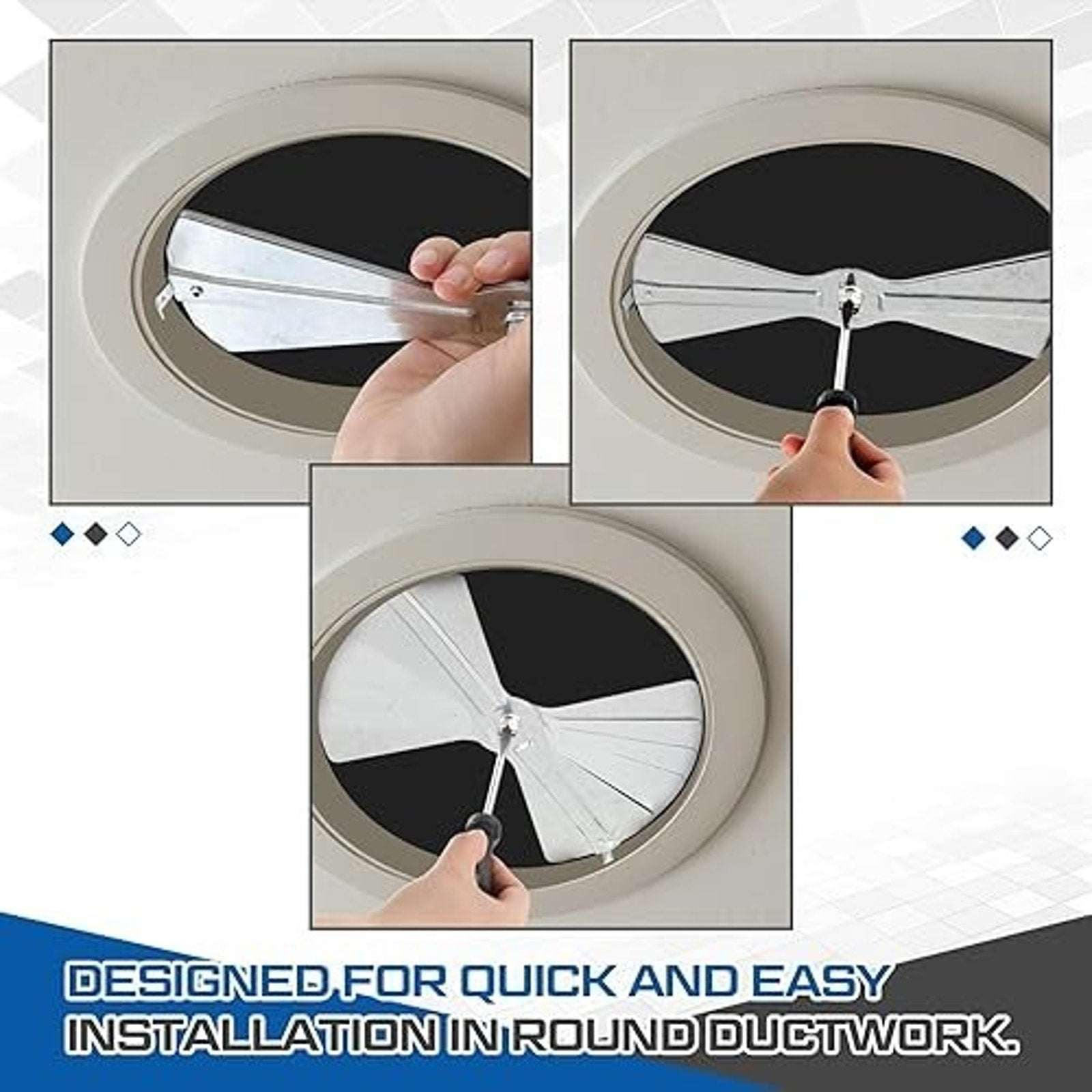 Steel 10" Round Radial Ceiling Air Supply Diffuser AC HVAC Vent Deflectors 10PCS