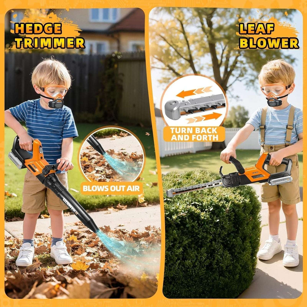 Kids Power Lawn Tool Set 3-in-1 w/ Sounds & Lights Weed Wacker, Trimmer & Blower