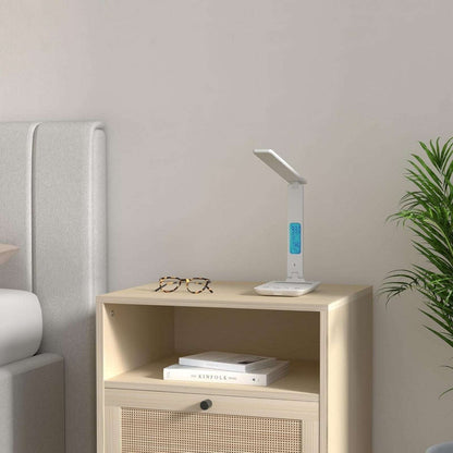 LED Desk Lamp w/ Wireless Charger & USB Charging 2 Devices @ Once Clock Calendar