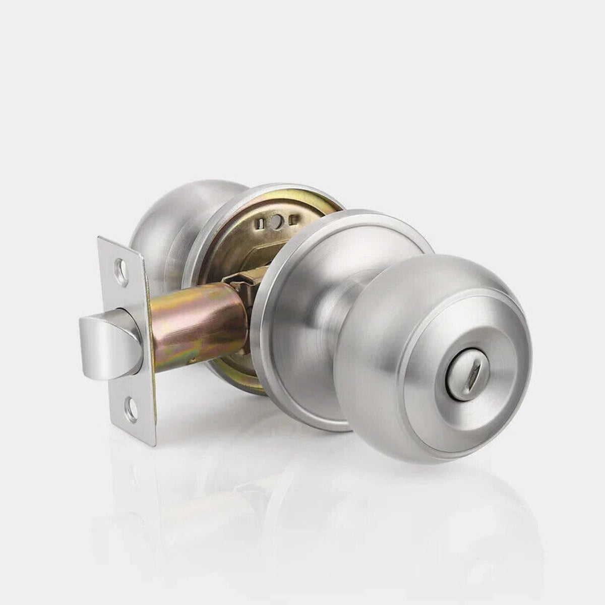 Probrico 2 Sets Ball Knobs Privacy Door Lock Knobs Satin Nickel Finish DL609SNBK