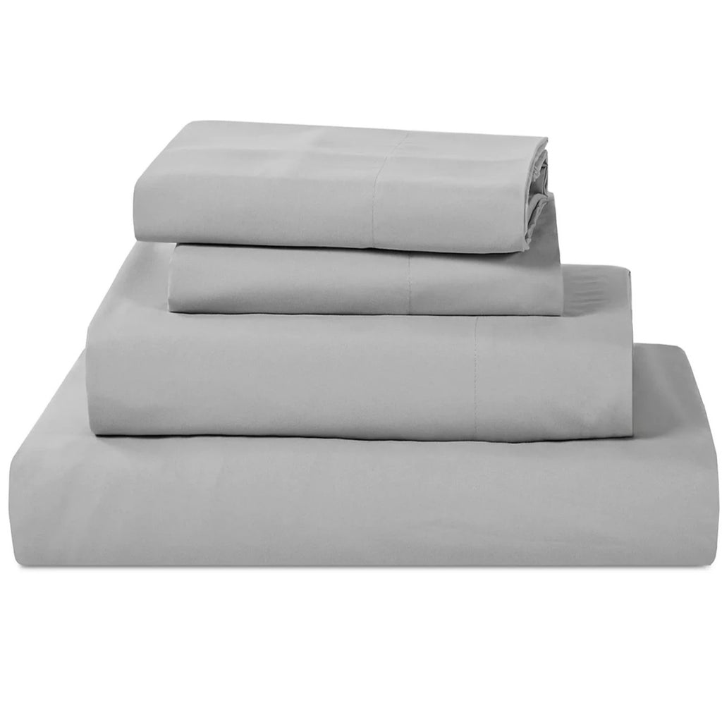 FAIRFIELD SQUARE ULTRA SOFT Wrinkle Resistant 4PC Sheet Set Pewter Gray QUEEN