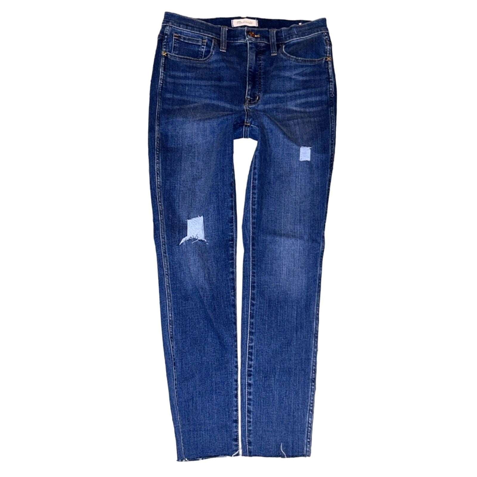Madewell 10" Roadtripper Ripped Edition Mid Rise Skinny Stretch Jeans Size 28