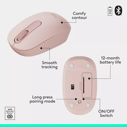 Logitech Compact Bluetooth Keyboard & Mouse Combo - Rose Pink 920-013509