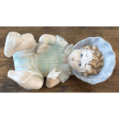 Vintage Arnart BISQUE PORCELAIN PIANO BABIES FIGURINES BOY & GIRL HAND PAINTED