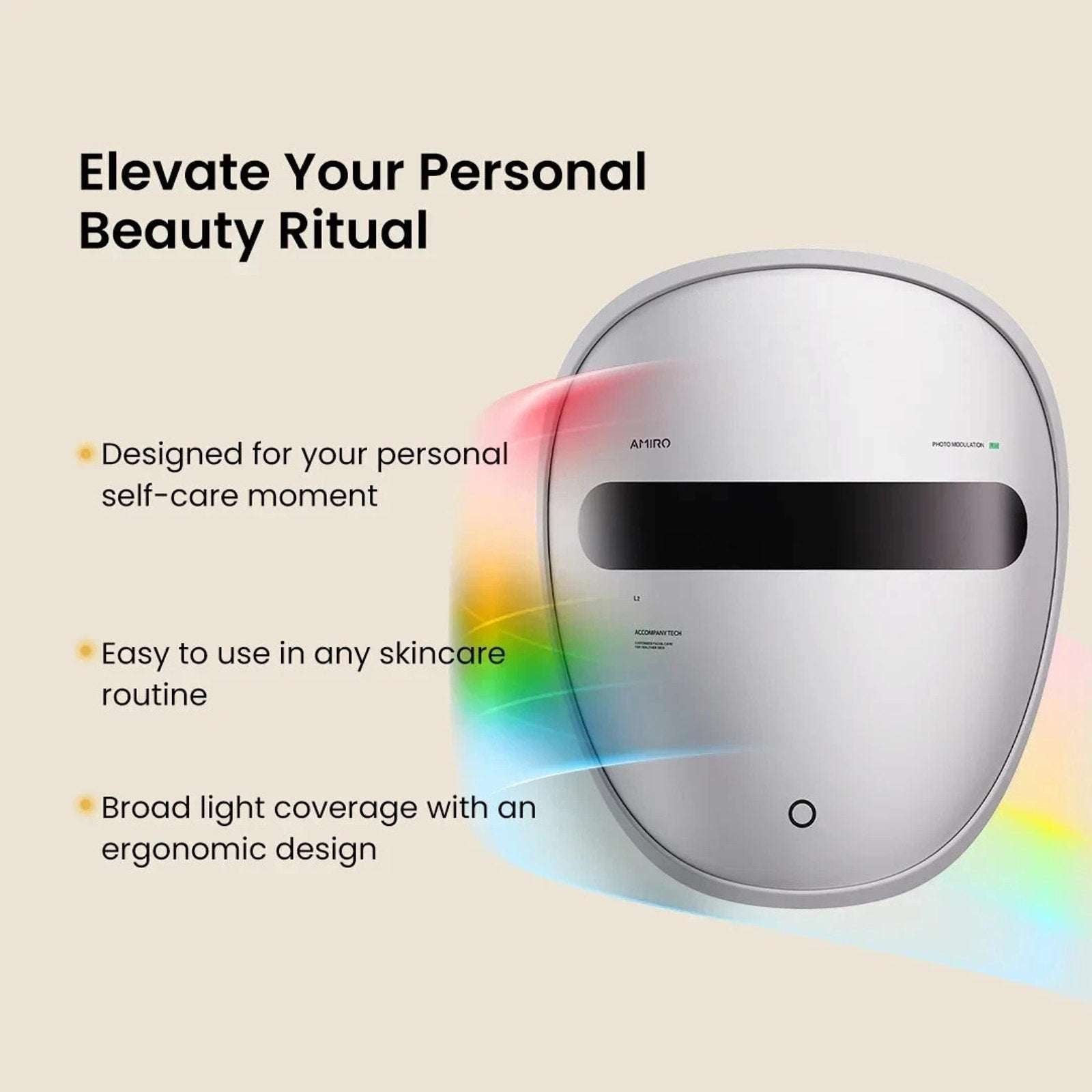 AMIRO Spectra 5 in 1 LED Light Therapy Mask Contour with Blue, Green, Red
