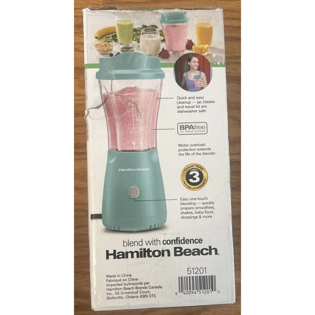 Hamilton Beach Personal Blender With Travel Lid Green 51201 Corded 300W NEW-OB