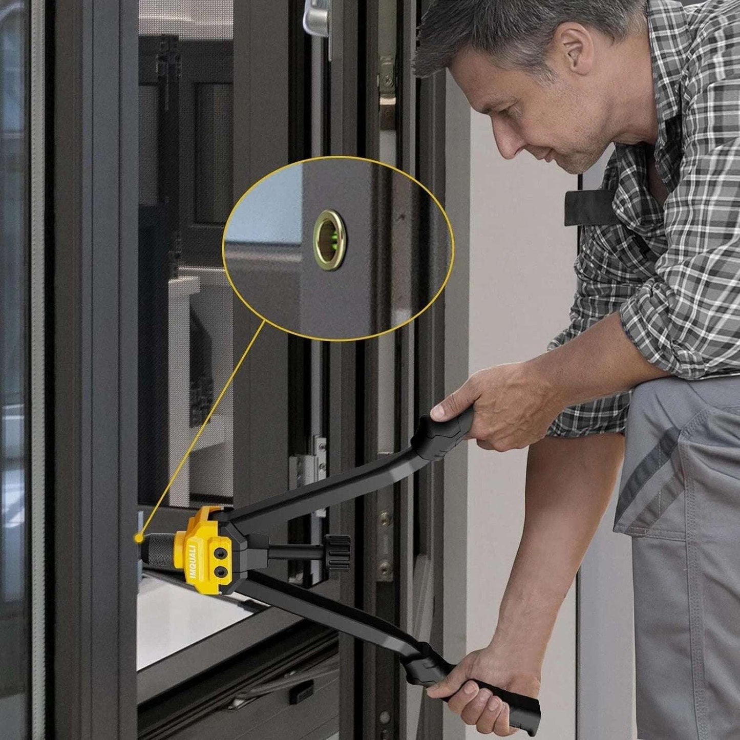 IMQUALI 16" Hand Rivet Nut Tool Kit 14 Metric & SAE Mandrels & Nut Set with Case