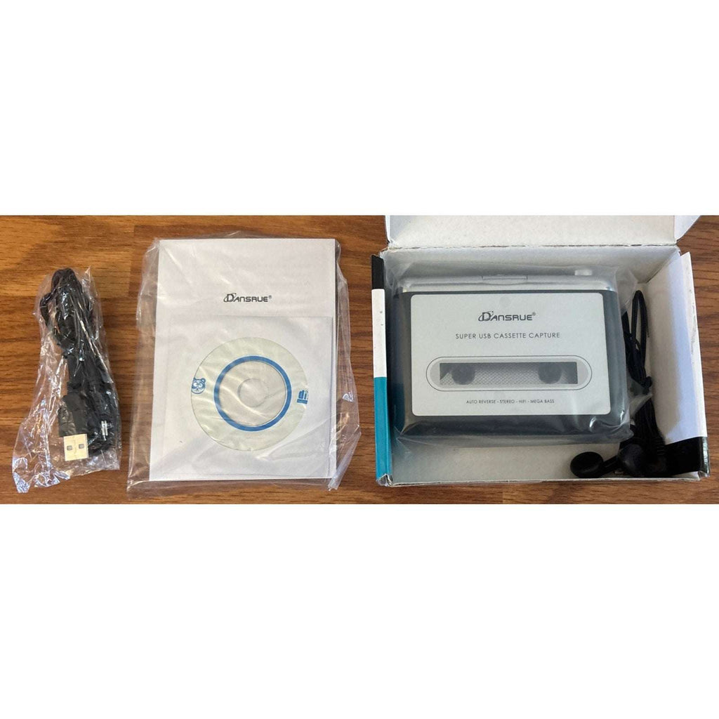 Dansrue USB Cassette Tape to MP3 Converter with Software CD and Headphones
