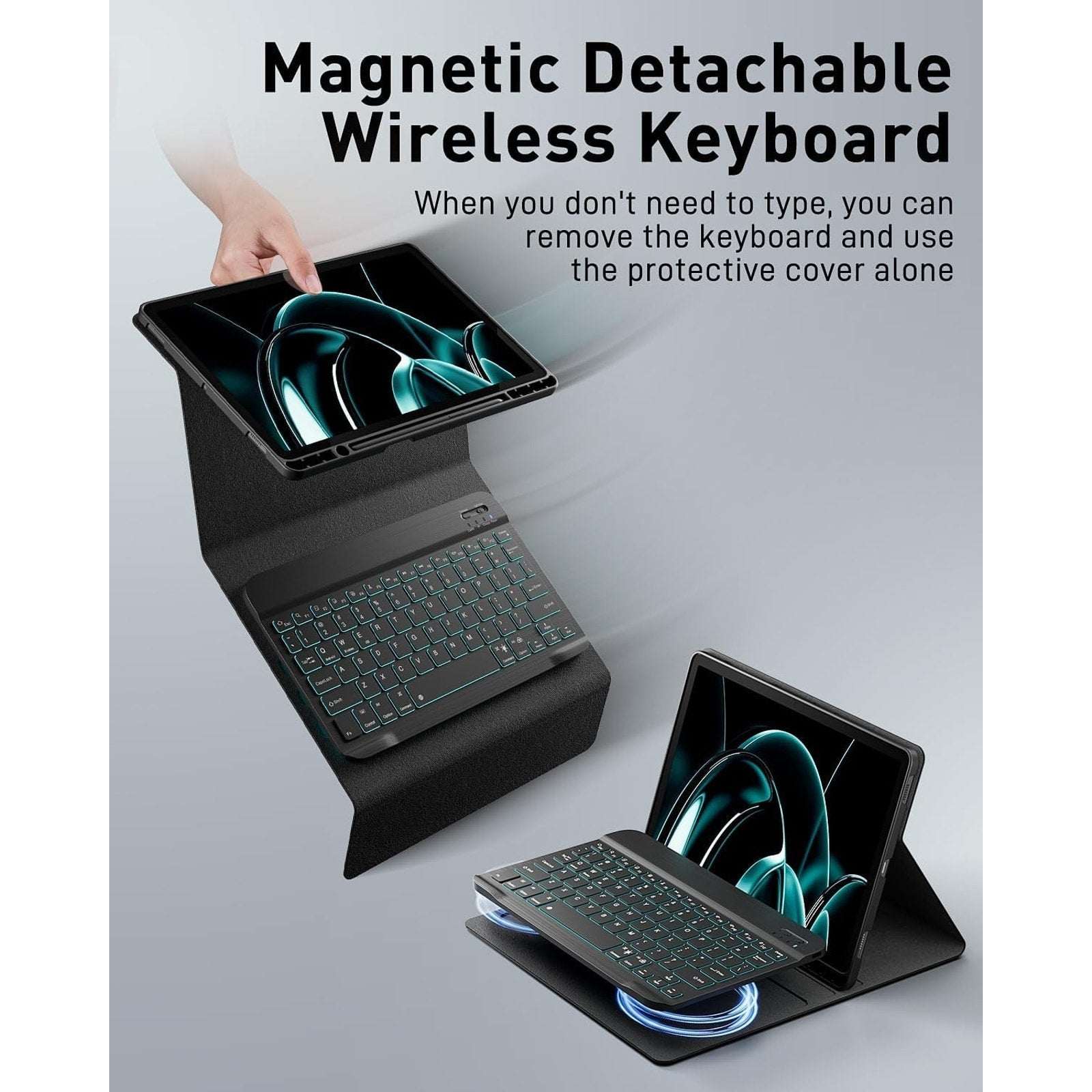 TUNKARMOR iPad 11th Gen A16 2025/2022 10th Gen Case, Magnetic Keyboard & Mouse