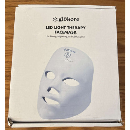 Glokore 7-in-1 LED Wireless Light Therapy Face Mask Device White Open Box New