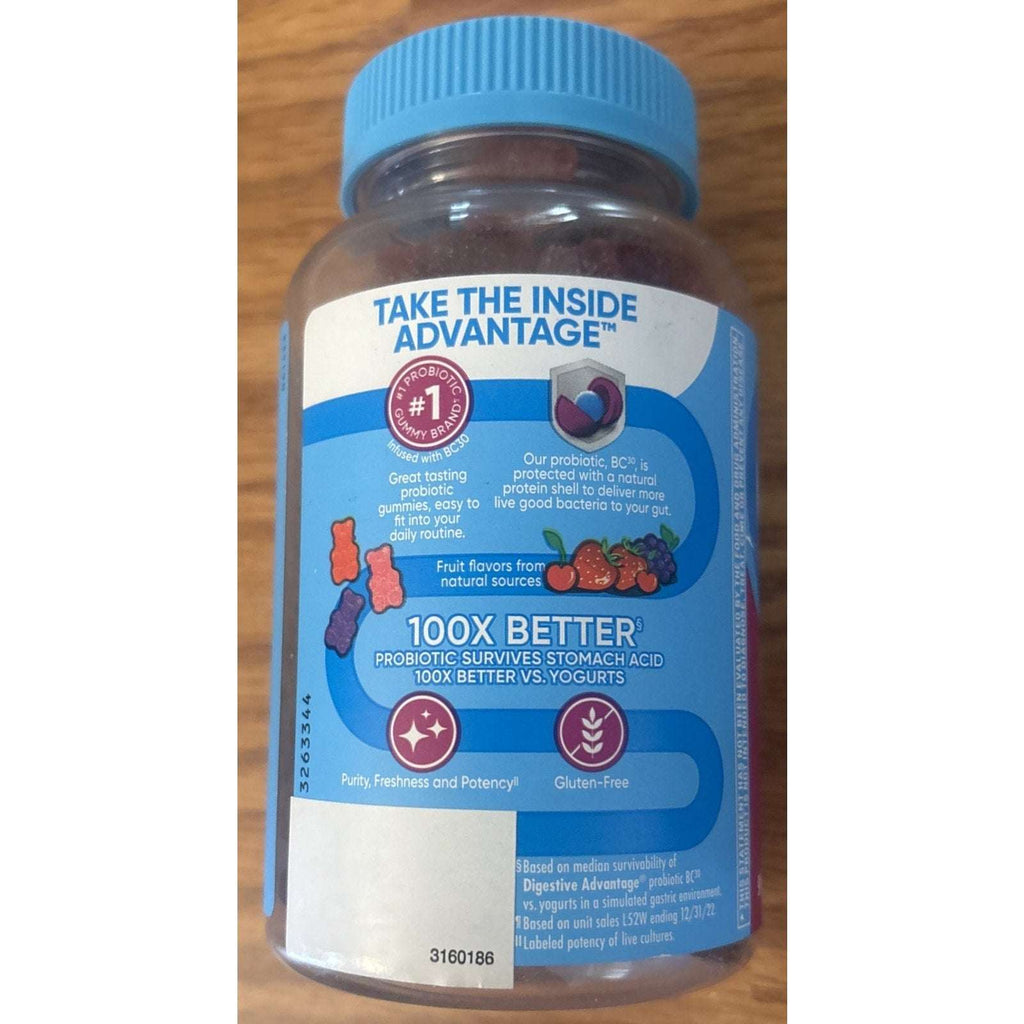 2 Pack Digestive Advantage Daily Probiotic Gummies 90ct & 80ct(170ct) Superfruit