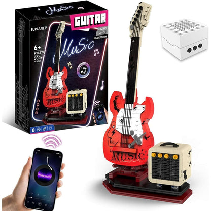Electric Guitar Building Block Set w/ Reverb Amp Bluetooth Speaker -Music Lovers