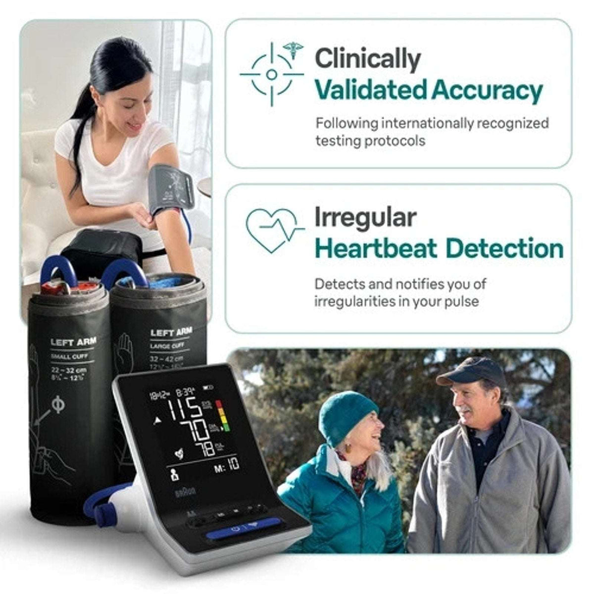 Braun ExactFit 3 Blood Pressure Monitor Large Display 2 Cuffs 80 Memory Slots