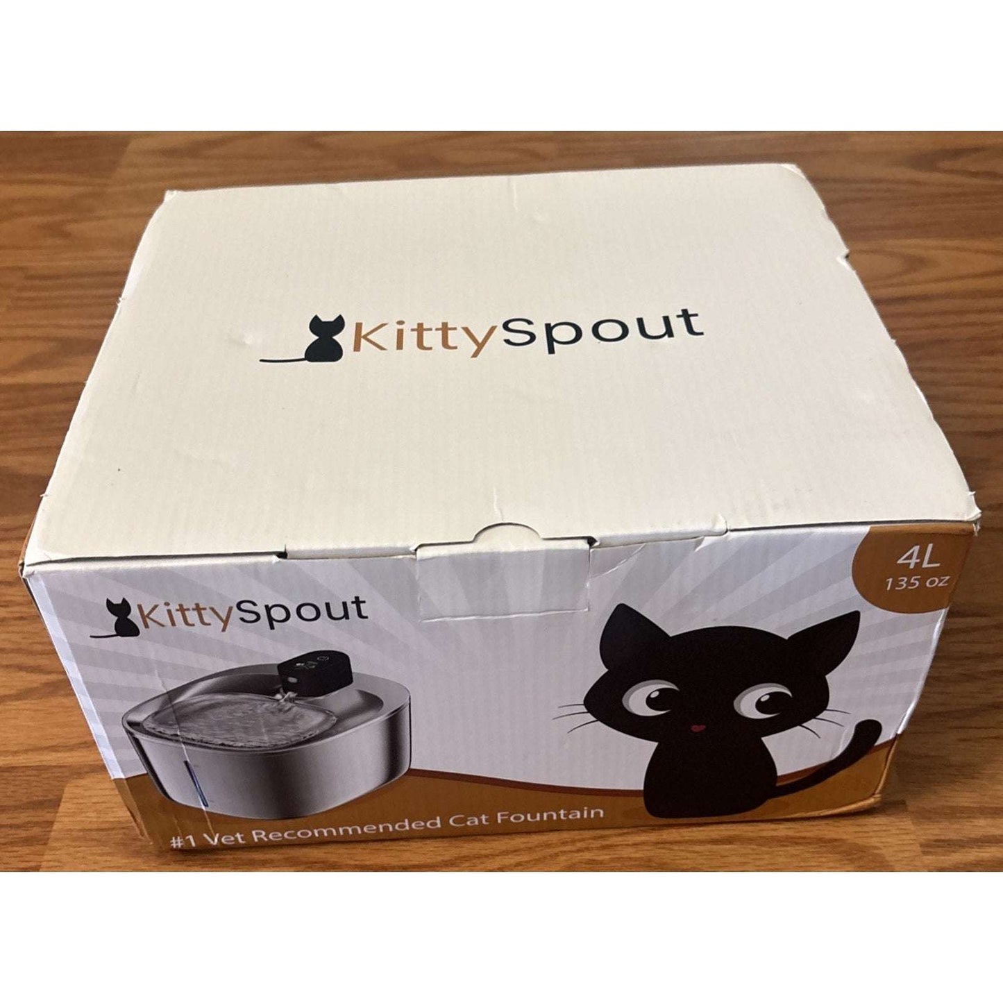 KittySpout 4L Stainless Steel Pet Water Fountain Silent Wireless Motion Sensor