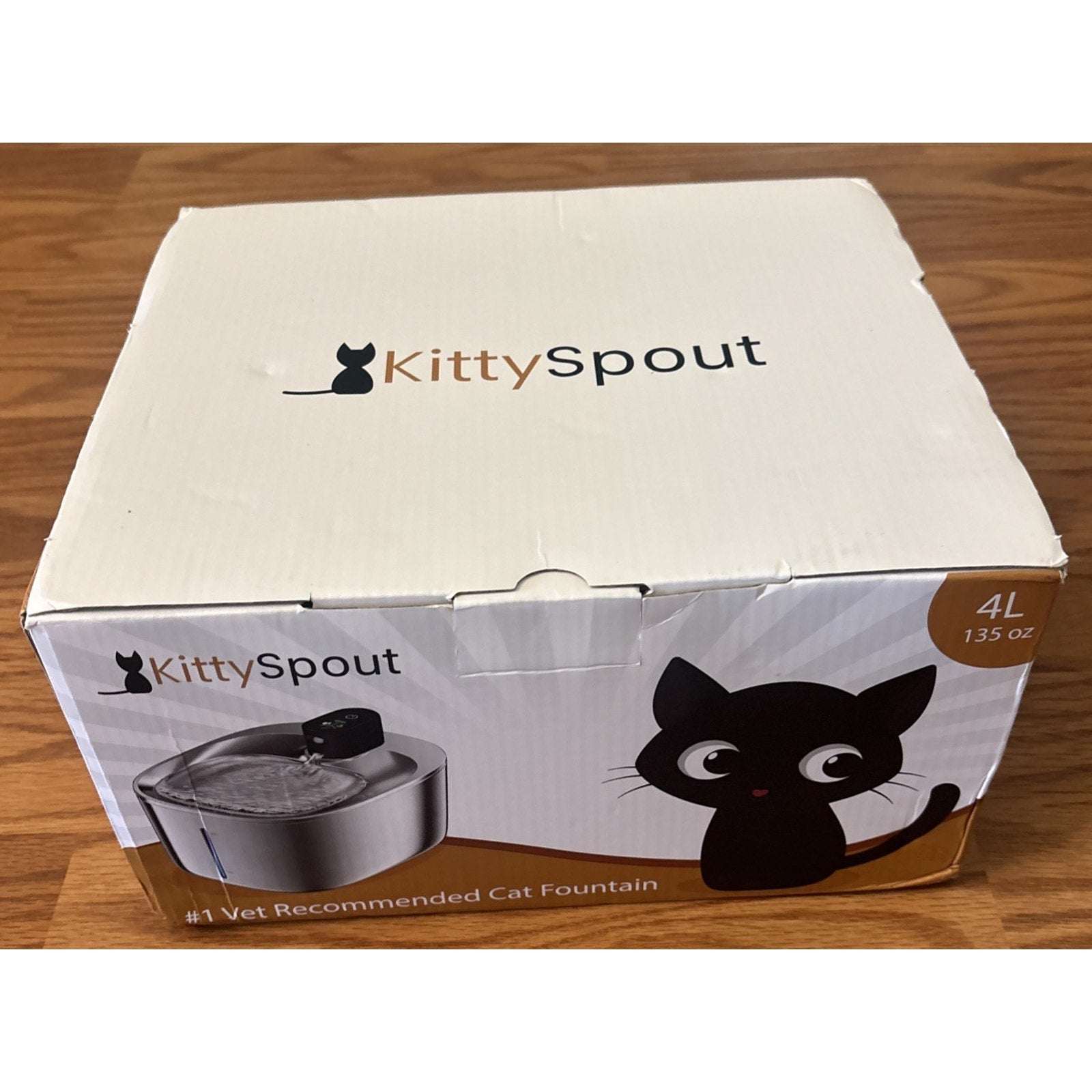 KittySpout 4L Stainless Steel Pet Water Fountain Silent Wireless Motion Sensor