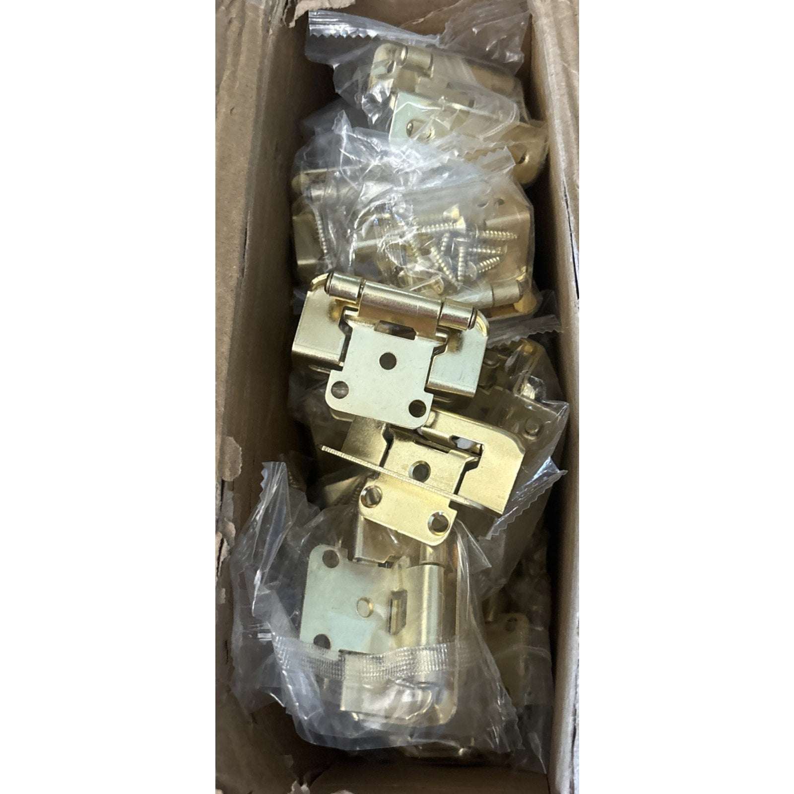 Donanim 1/2 Overlay Semi Wrap Self Closing Cabinet Hinges Brass Gold 28 Pair/56