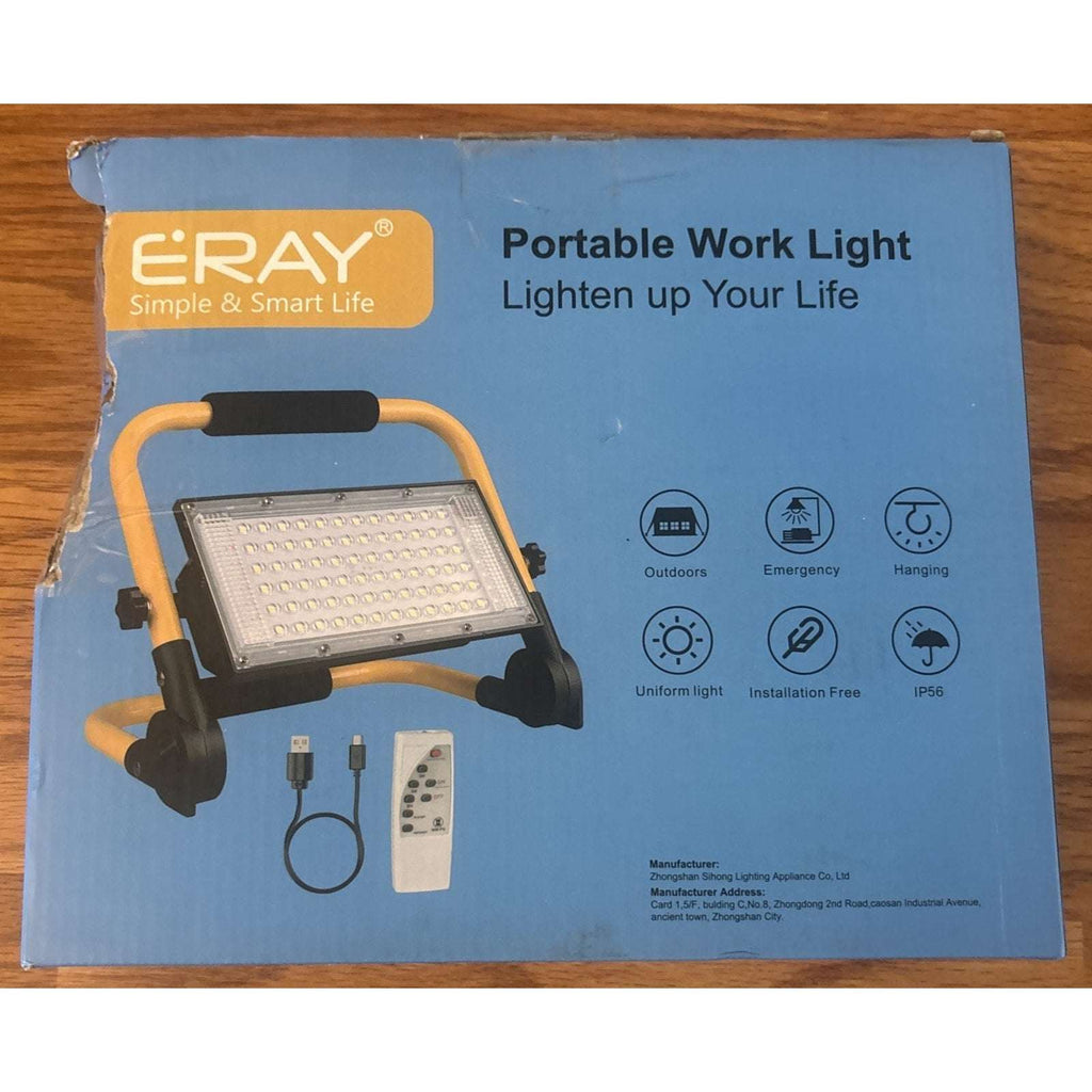80W Solar LED Work Light 8000lm 13500mAh Rechargeable Battery Stand Timer Remote