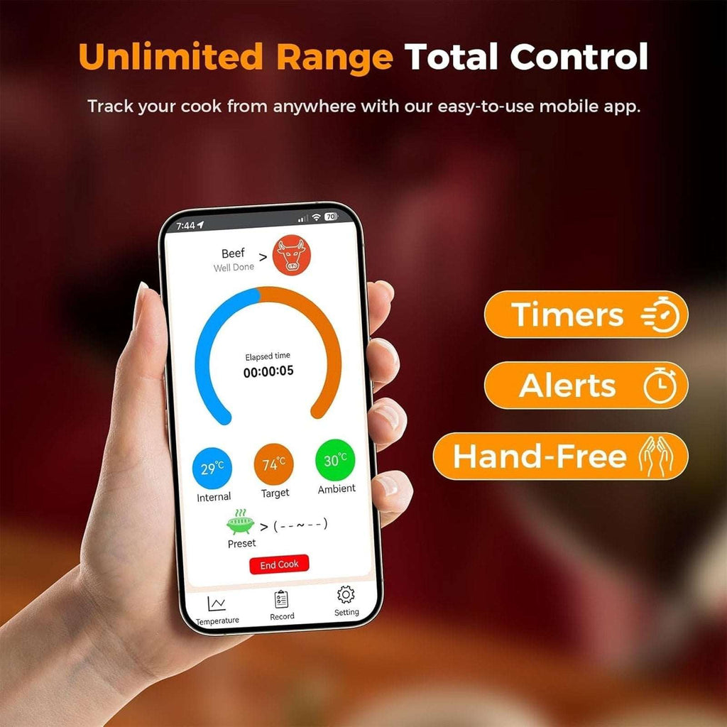 Smart Wireless Bluetooth Meat Thermometer Multi-Sensor, Instant Read with APP