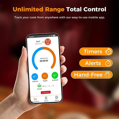 Smart Wireless Bluetooth Meat Thermometer Multi-Sensor, Instant Read with APP