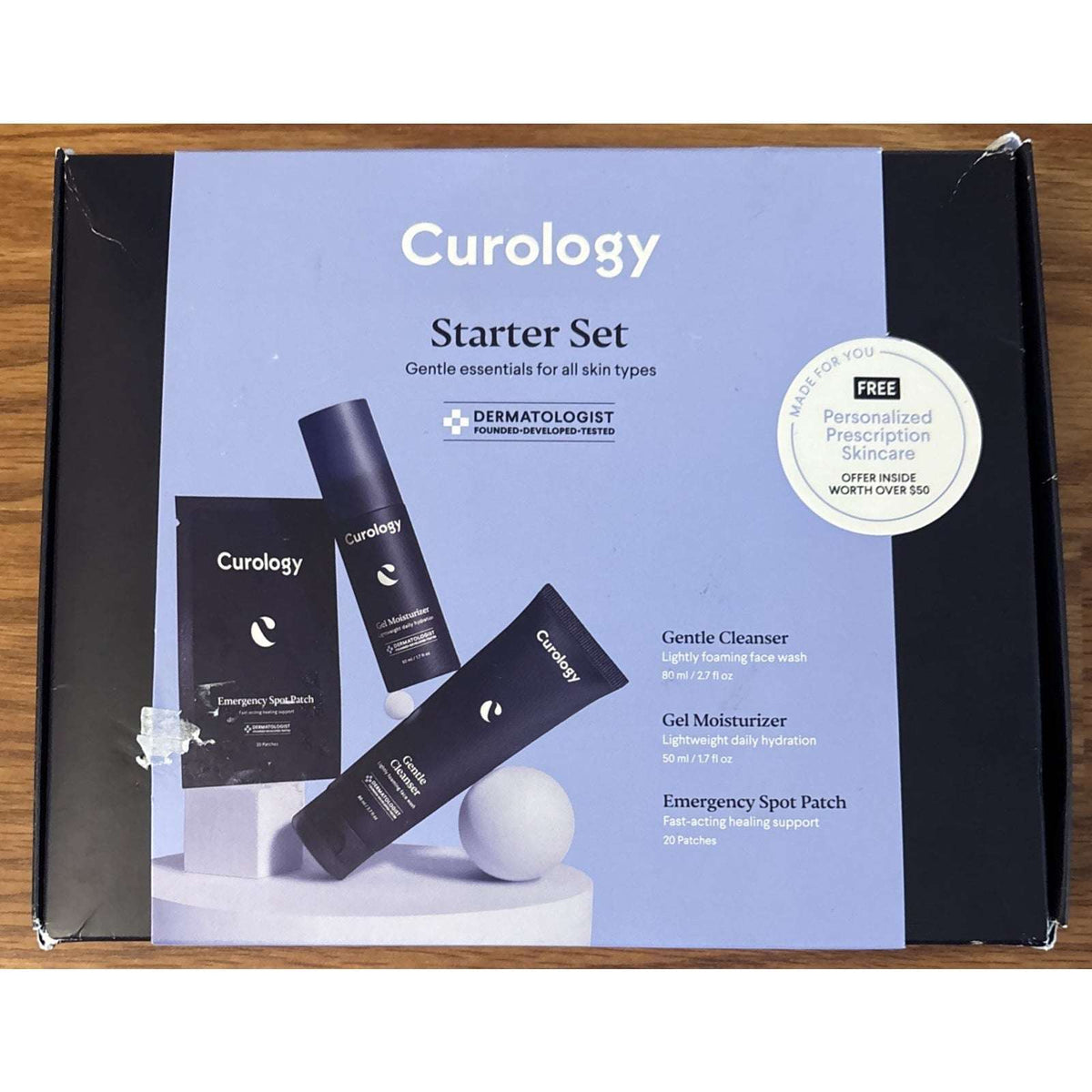 Curology 7PC Skin Care Lot Hydro+ Gel-Cream Moisturizer Dark Spot Serum Cleanser