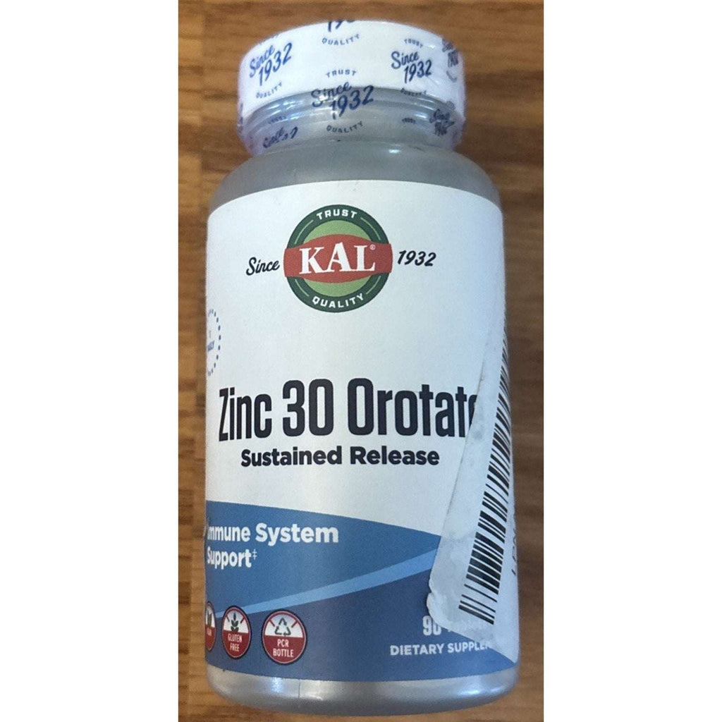 KAL Zinc 30 Orotate Sustained Release 30 mg 90 Tablets Immune System Support