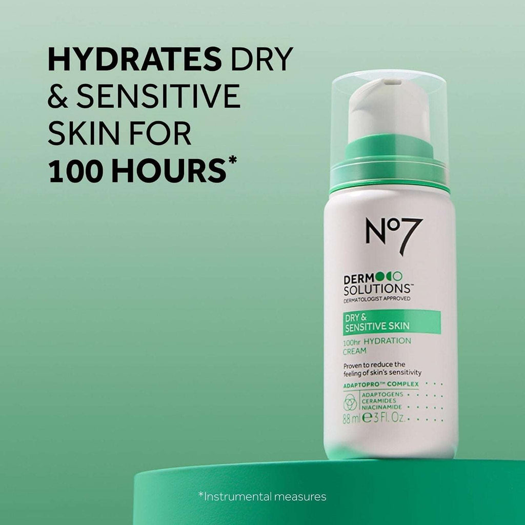 Lot of 2 No 7 Derm Solutions Dry Sensitive Skin 100hr Hydrating Face Moisturizer