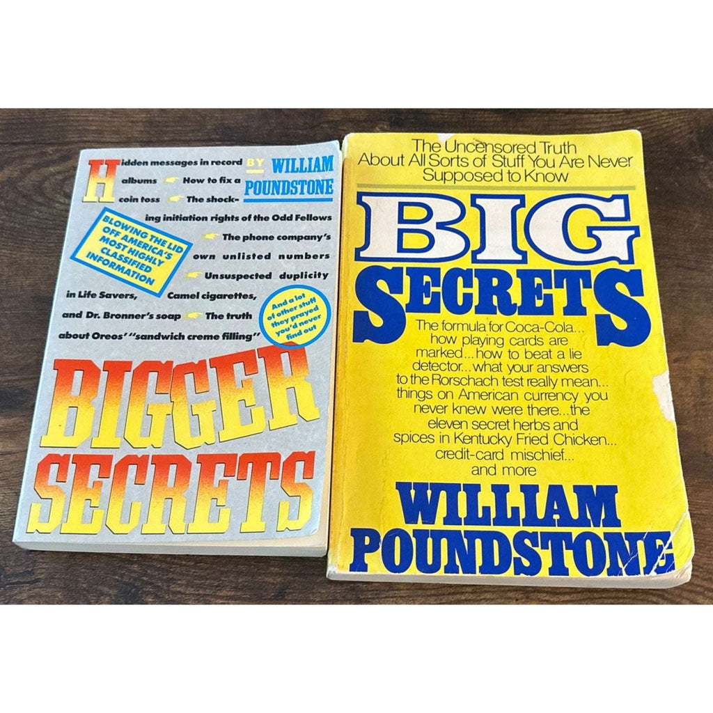 2 Book Lot - Big Secrets and Bigger Secrets - Paperback, by William Poundstone