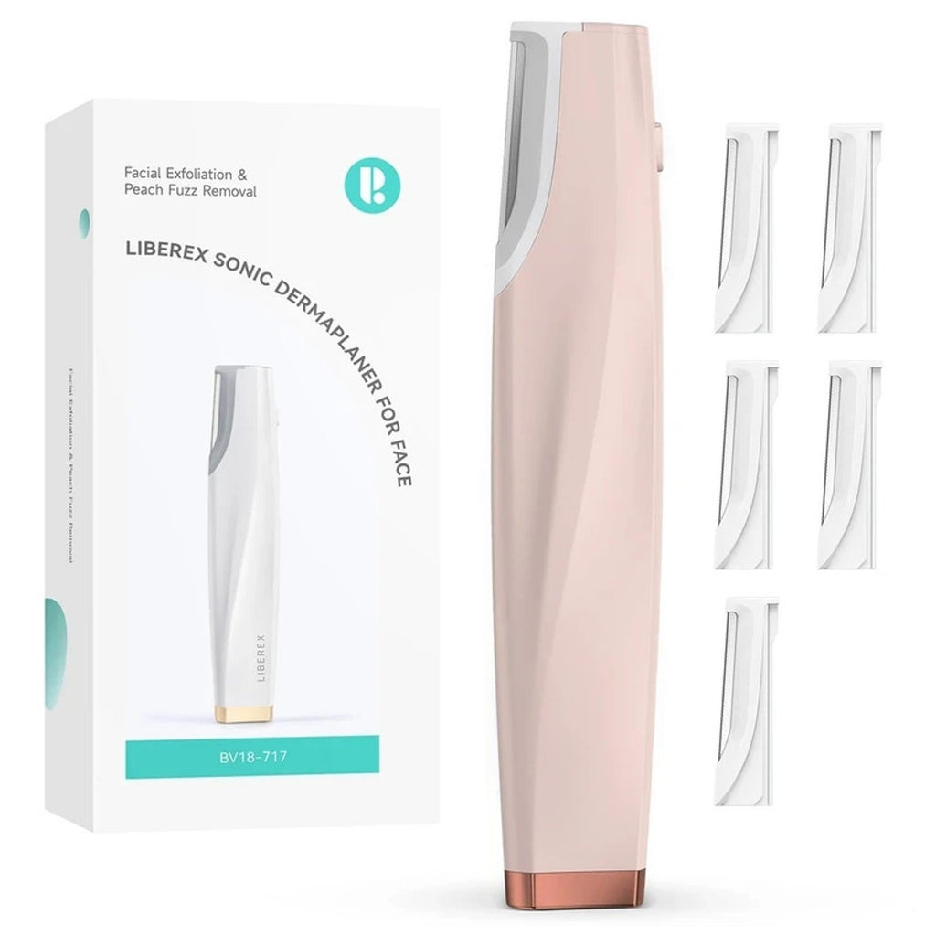 Rechargeable Dermaplaning Facial Exfoliation & Peach Fuzz Hair Remover +6 Blades