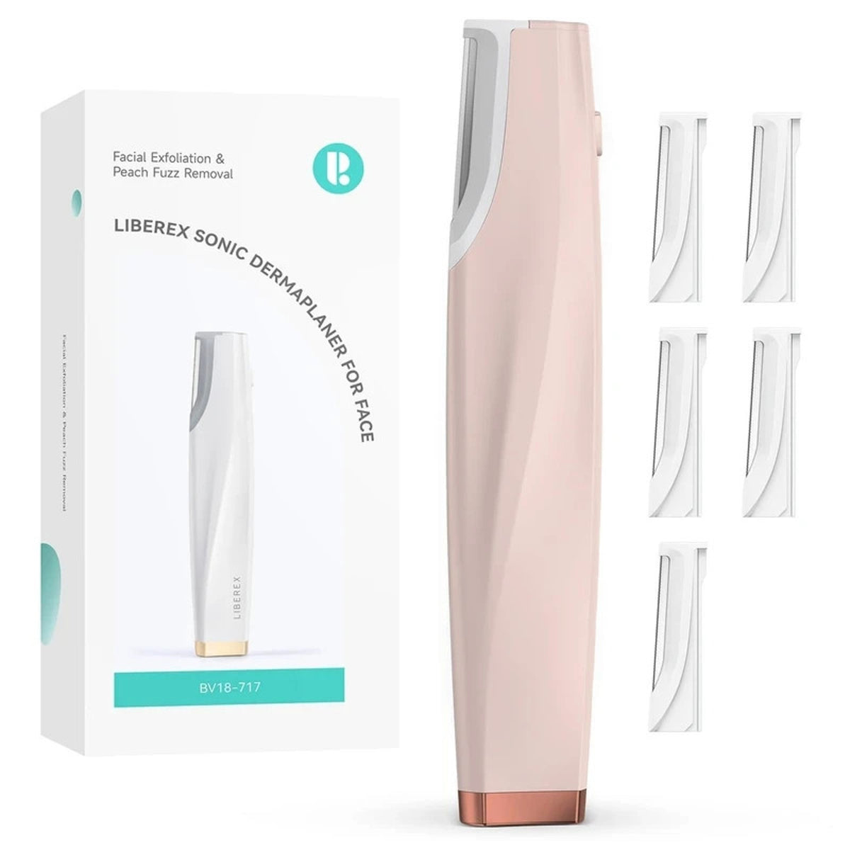 Rechargeable Dermaplaning Facial Exfoliation & Peach Fuzz Hair Remover +6 Blades
