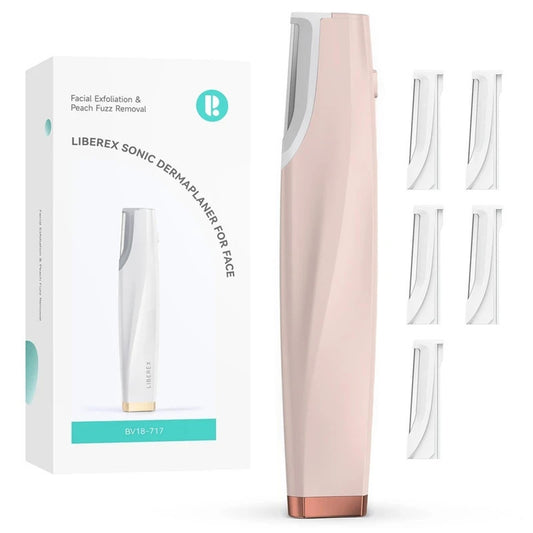 Rechargeable Dermaplaning Facial Exfoliation & Peach Fuzz Hair Remover +6 Blades