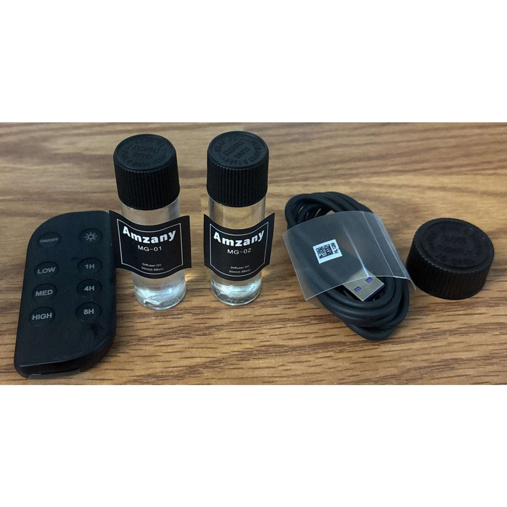 Amzany Pro Waterless Essential Oil Scent Diffuser w Remote & 7-Color LED Light