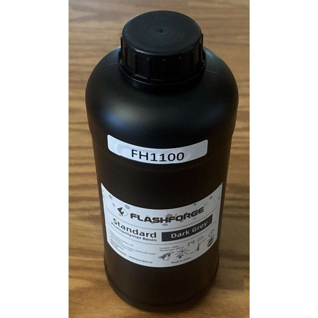 FlashForge 3D Printer Standard Photopolymer Resin 1000g DARK GREY