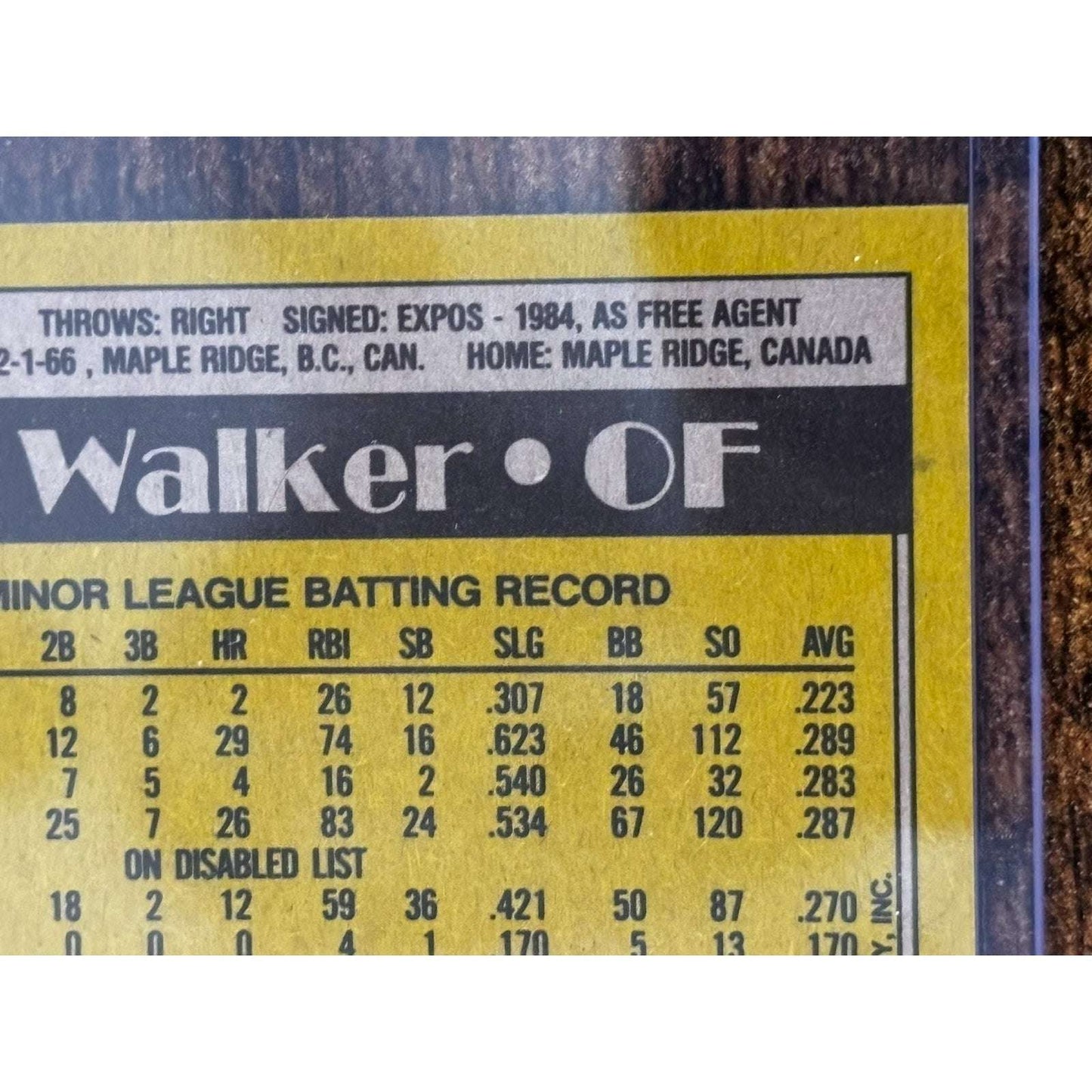 1990 Topps #757 Larry Walker RC Montreal Expos HOF