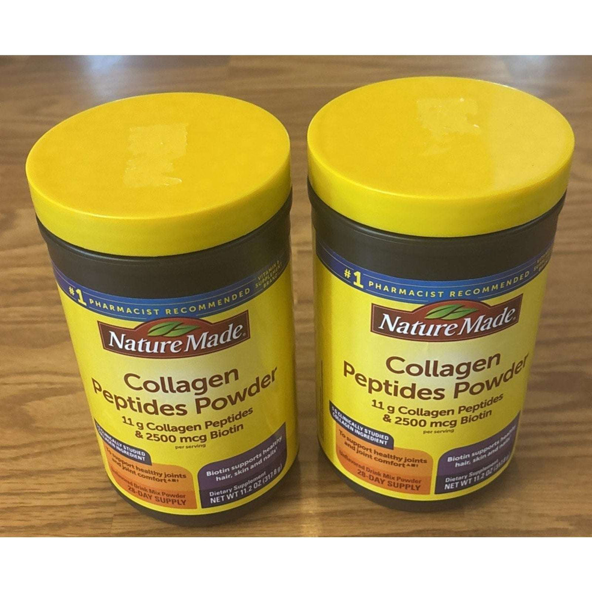 2x Nature Made Bovine Collagen Peptides Powder Types 1 & 3 +2500 mcg Biotin Keto