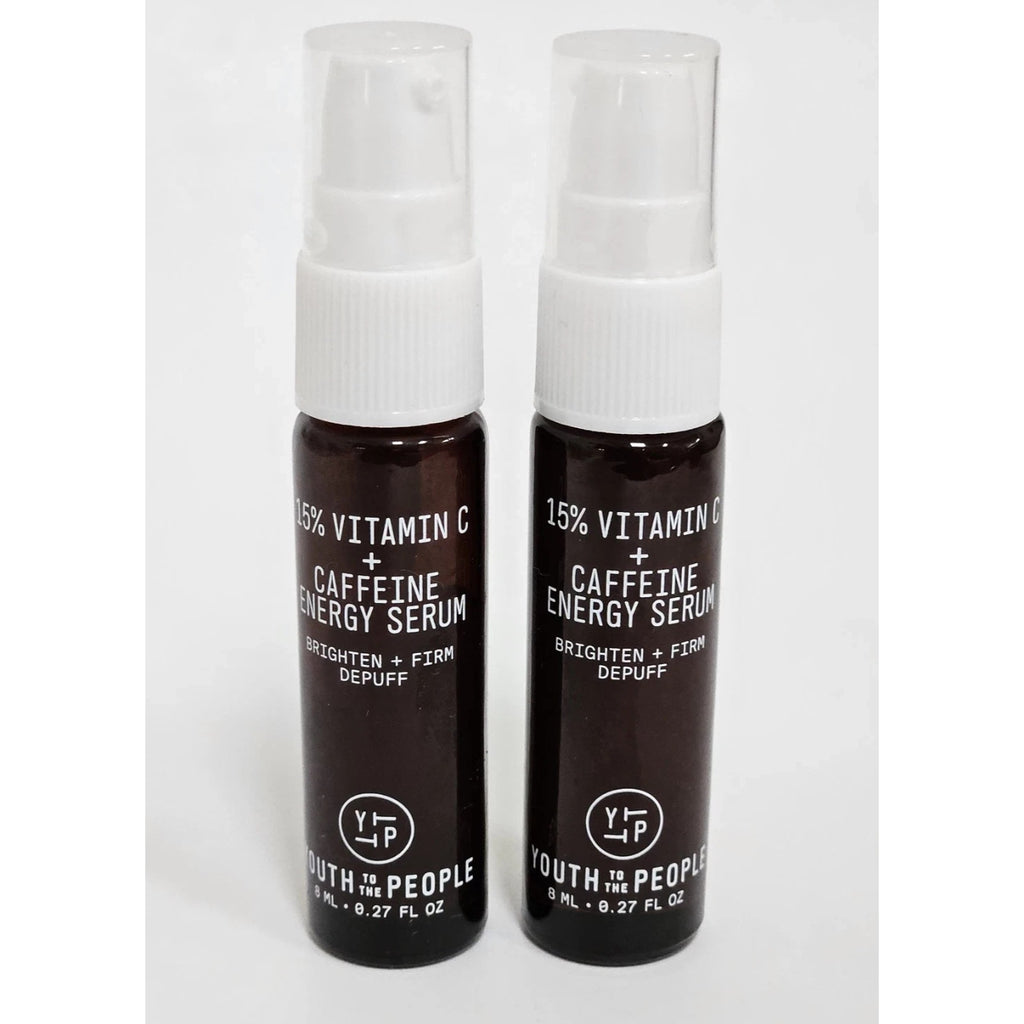 2 Piece Youth to the People 15% Vitamin C + Caffeine Energy Serum 0.27oz 8ml