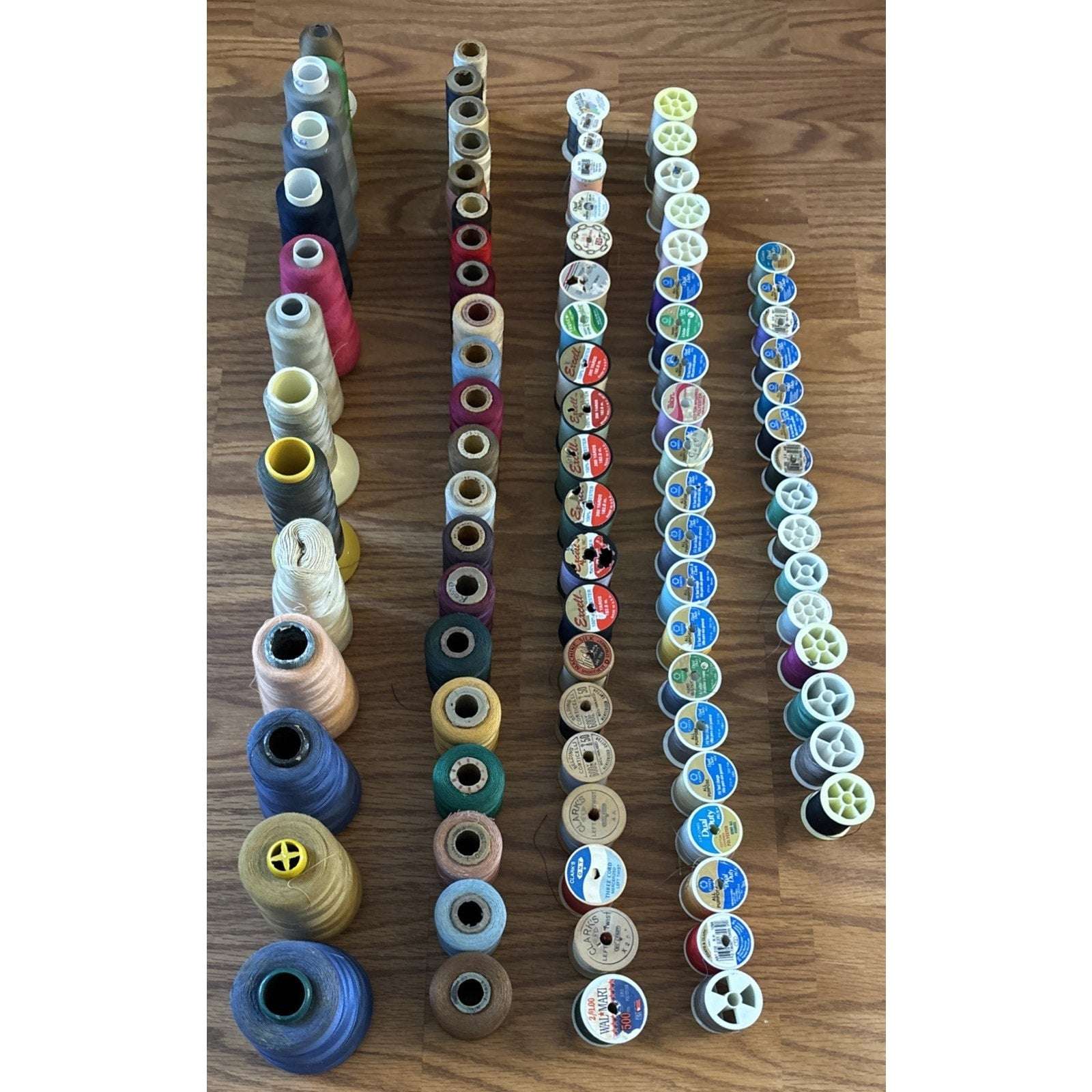 90+ Lot Vtg Thread Spools Gutermann Rice's TruseW Clark's Coat's Cotton & Silk