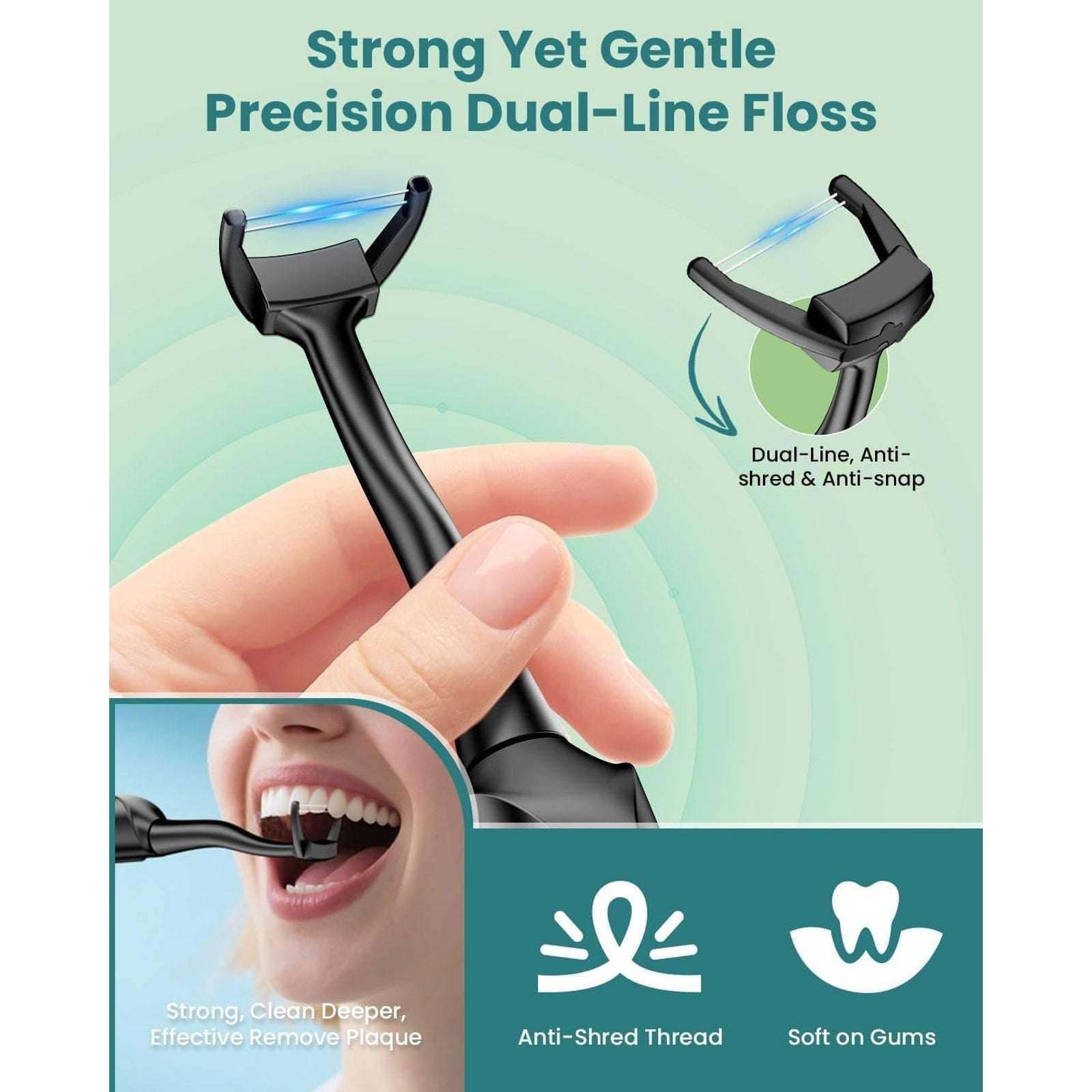 CNAPES Electric Oscillating & Vibrating Flosser + 54 Reusable Refill Floss Heads