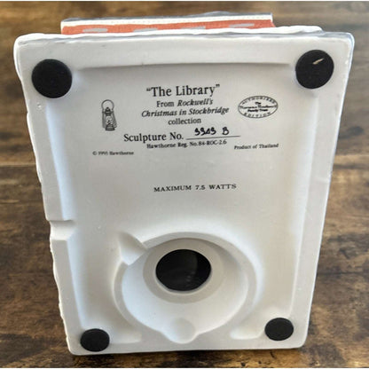 Hawthorne Rockwell's Christmas in Stockbridge "The Library" 3303 B w/ Light Kit